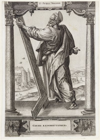 Heiliger Judas Thaddäus (Christus und die zwölf Apostel, und Heiliger Paulus) von Hieronymus Wierix