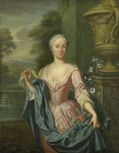 Porträt von Claudine van Royen (geboren 1712), Frau von Pieter Teding van Berkhout von Hieronymus van der Mij