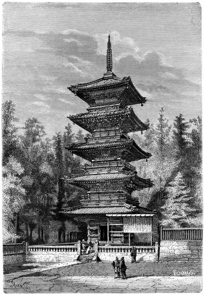 Buddhistischer Tempel, Nikko, Japan, 1895 von Hildibrand