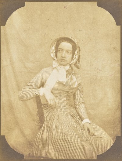 [Porträt einer jungen Frau in einem karierten Kleid] von Hippolyte Bayard