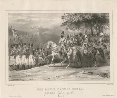 Prinz, Feldmarschall Abbas Mirza 1789-1833 inspiziert Infanterieregiment von Hippolyte Bellange