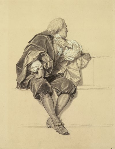Studie für das Porträt von Pierre Puget (1620-94) im Hemicycle an der Ecole des Beaux Arts von Hippolyte Delaroche