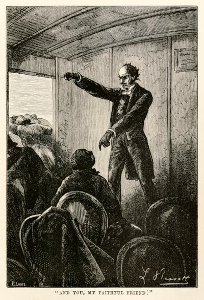 Und du, mein treuer Freund., aus In 80 Tagen um die Welt von Jules Verne (1828-1905) graviert von Louis, 1873 von Hippolyte Leon after Benett