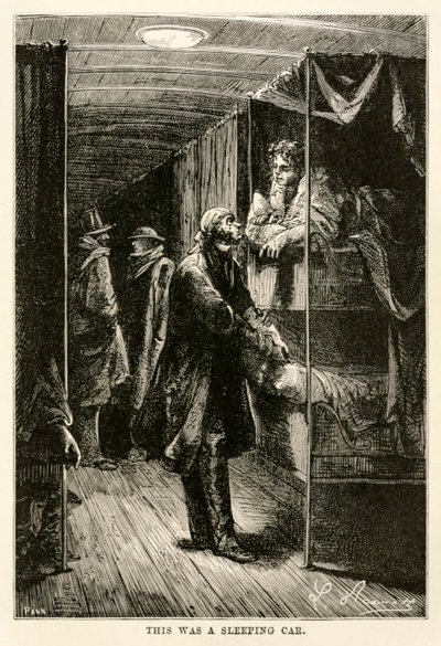 Dies war ein Schlafwagen, aus In 80 Tagen um die Welt von Jules Verne (1828-1905) graviert von Adolphe François Pannemaker (1822-1900), 1873 von Hippolyte Leon after Benett