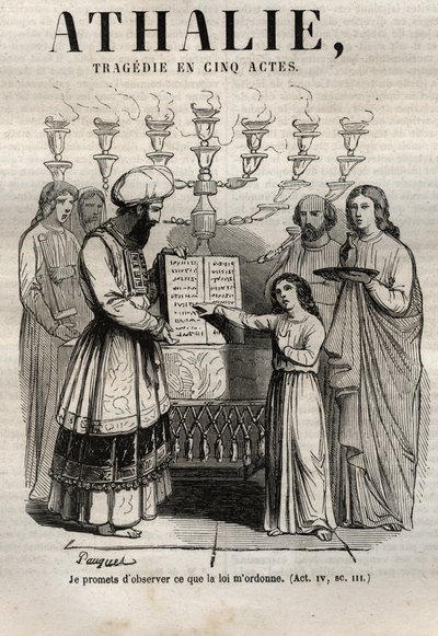 Athalie Tragödie von Jean Racine in fünf Akten - Gravur in „Werke von Jean Racine“ illustriert von Pauquet und mit einer Notiz von Emile de La Bédollière - 1851 von Hippolyte Louis Pauquet