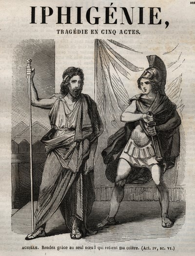 Iphigenie Tragödie von Jean Racine - Gravur in „Oeuvres de Jean Racine“ illustriert von Pauquet und mit einer Notiz von Emile de La Bédollière - 1851. von Hippolyte Louis Pauquet