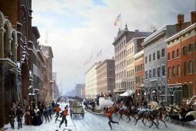 Eine Straße in Manhattan, New York, im Jahr 1840 von Hippolyte Victor Valentin Sebron