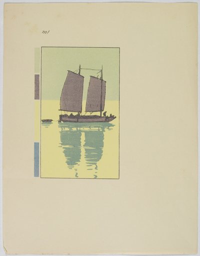 Eine Dschunke, Platte Nr. 1, spätes 19. bis mittleres 20. Jahrhundert von Hiroshi Yoshida