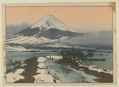 Fujiyama vom Kawaguchi-See, aus der Serie Zehn Ansichten des Fuji, Taisho-Ära von Hiroshi Yoshida