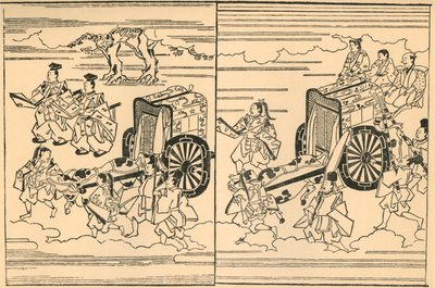 Von Ochsen gezogene Kutschen, 1663, 1924 von Hishikawa Moronobu