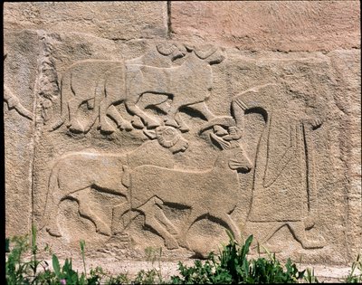 Ansicht der Reliefbasis des Sphinx-Tores von Hittite Hittite