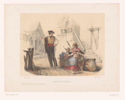 Familie in baskischen Kostümen von Hélène Feillet