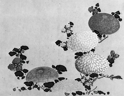 Chrysanthemen, 19. Jahrhundert von Hokusai School.