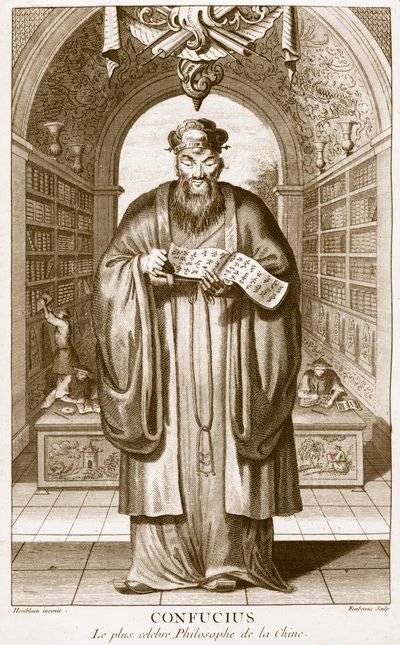 Kong-Fu-Tse, oder Konfuzius, der berühmteste Philosoph Chinas, graviert von Henry Fletcher (fl.1729) von Honbleau