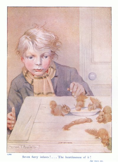 Sieben pelzige Babys, Illustration aus 
