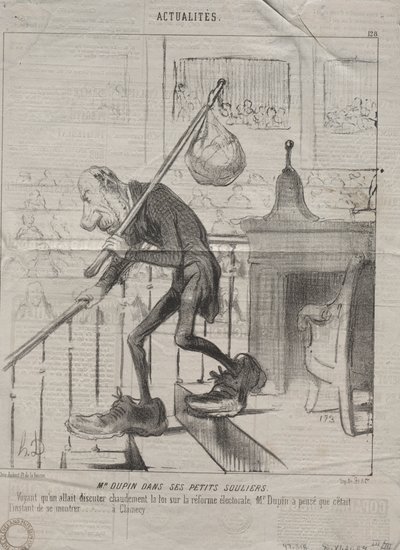 Actualities Nr. 128: Herr Dupin in seinen kleinen Schuhen, 1850 von Honoré Daumier