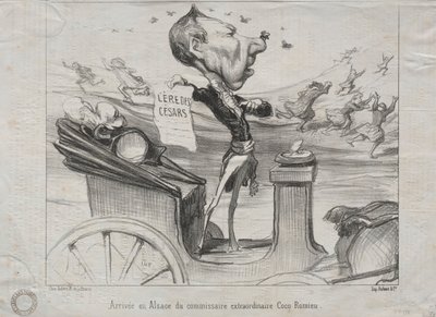 Actualities Nr. 81: Die Ankunft des außerordentlichen Kommissars Coco Romieu im Elsass, 1850 von Honoré Daumier