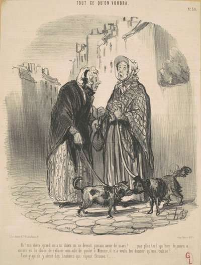 Ah! Meine Liebe, wenn man einen Hund hat ... von Honoré Daumier