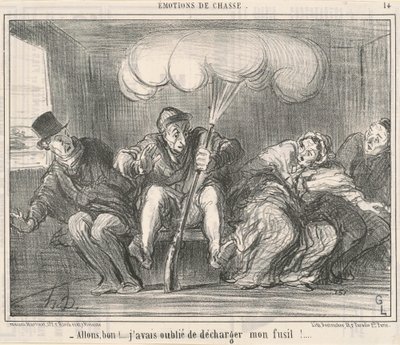 Allons Bon! Ich habe vergessen, mein Gewehr zu entladen! von Honoré Daumier