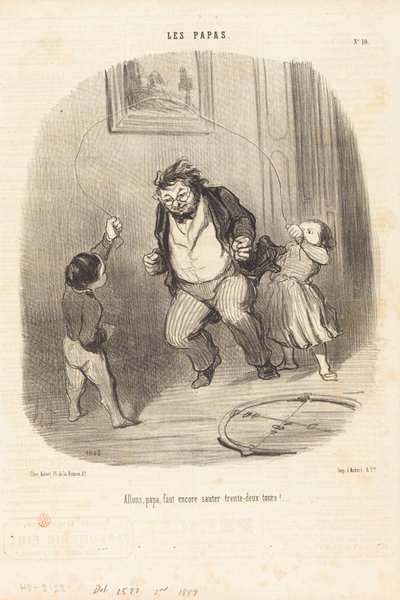 Los, Papa... noch... zweiunddreißig Runden!... von Honoré Daumier