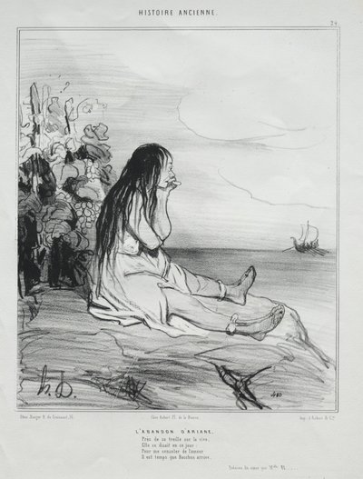Alte Geschichte, Tafel 24: Das Verlassen von Ariadne, 4. September 1842 von Honoré Daumier