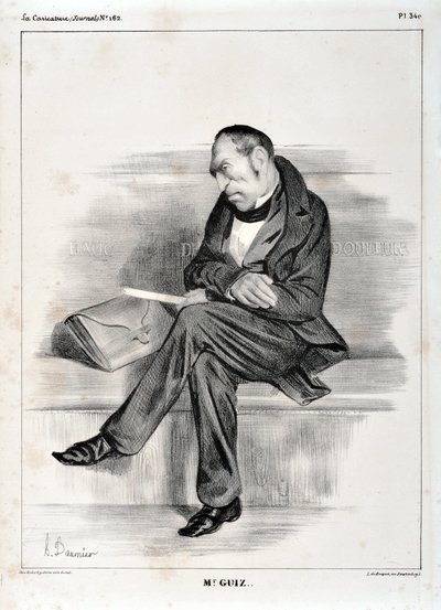 Werk von Honore Daumier (1808-1879). Charivari stammt aus dem Jahr 1833: Serie Celebrites de la caricature M. Guiz... MUSEUM DER SCHÖNEN KÜNSTE - PALAST LONGCHAMP, MARSEILLE von Honoré Daumier