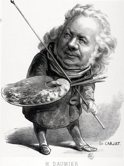 Karikatur von Honore Daumier (1808-1879), französischer Graveur, Maler und Bildhauer. Carjat-Gravur (1828-1906). von Honoré Daumier