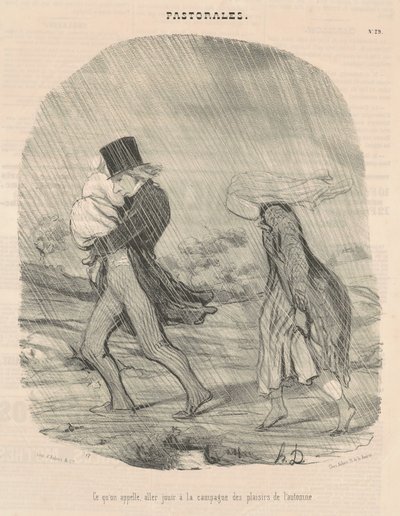 Das nennt man, auf dem Land genießen ... von Honoré Daumier