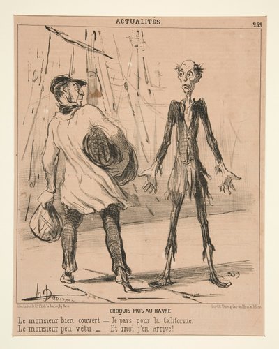 Skizze in Le Havre: Der gut gekleidete Herr von Honoré Daumier