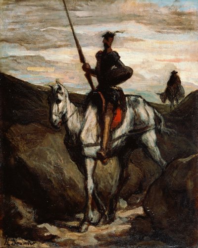 Don Quixote in den Bergen von Honoré Daumier