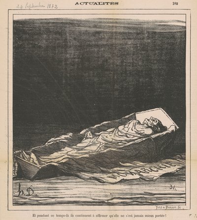Und währenddessen behaupten sie weiterhin, dass es ihr nie besser ging! von Honoré Daumier