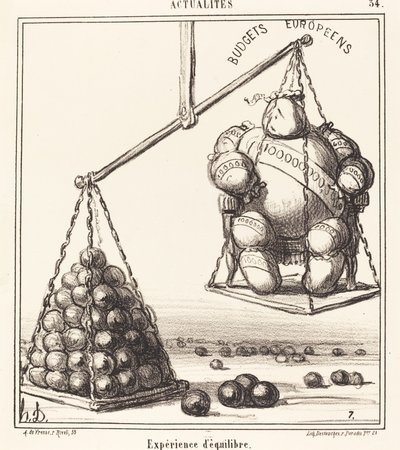 Gleichgewichtsexperiment von Honoré Daumier