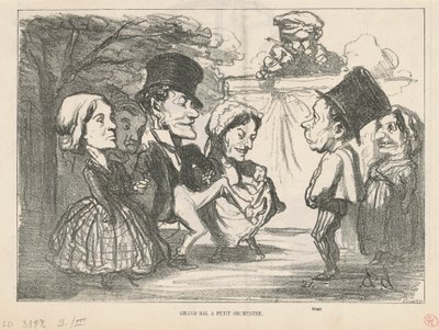Großer Ball mit kleinem Orchester... (recto); Eine Gesellschaft in Kollektivnamen (verso) von Honoré Daumier