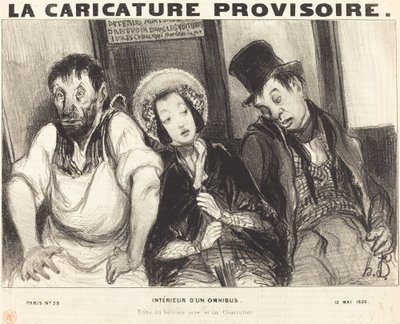 Innenraum eines Omnibusses von Honoré Daumier
