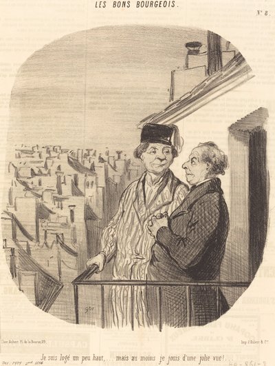 Ich wohne etwas hoch... aber... ich genieße eine schöne Aussicht! von Honoré Daumier