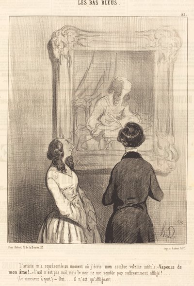 Der Künstler hat mich dargestellt, als ich schreibe von Honoré Daumier