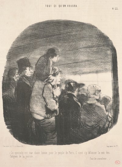 Die Vorstellung ist eine gute Sache für das Volk von Paris von Honoré Daumier