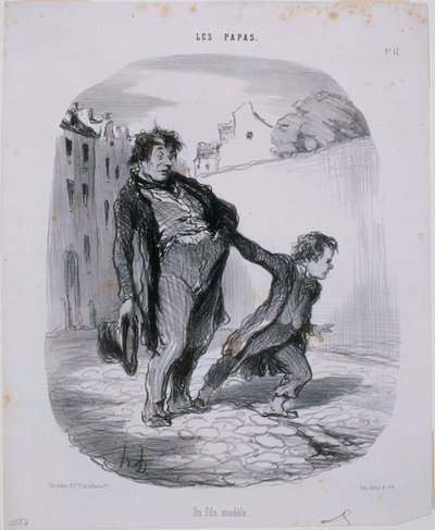 Die Papas: Ein Musterknabe von Honoré Daumier