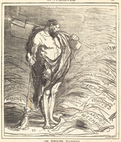 Die Ställe des Augias von Honoré Daumier