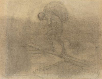 Mann, der einen Sack trägt von Honoré Daumier
