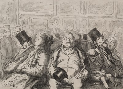 Moment der Ruhe im Salon Carré von Honoré Daumier