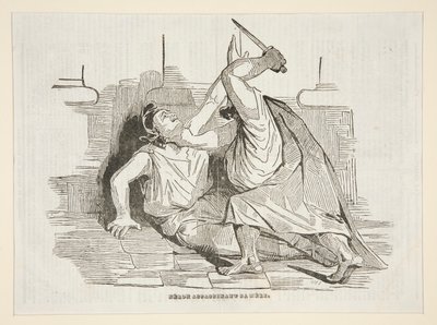 Nero ermordet seine Mutter von Honoré Daumier