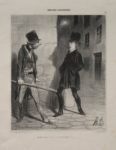Pariser Emotionen, Platte 11: Wie spät ist es bitte, 24. November 1839 von Honoré Daumier