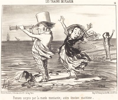 Pariser überrascht von der Flut... von Honoré Daumier