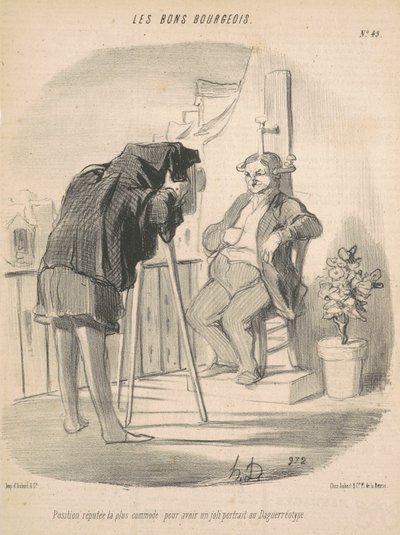 Position, die als die bequemste für ein Porträt im Daguerreotyp gilt von Honoré Daumier