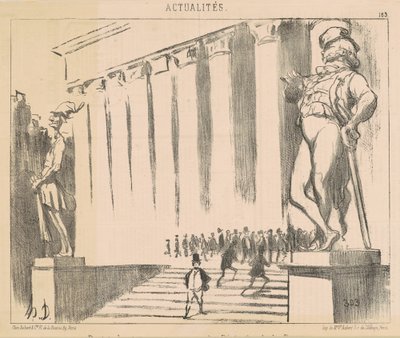 Projekt von Statuen zur Verzierung ... der Börse von Honoré Daumier