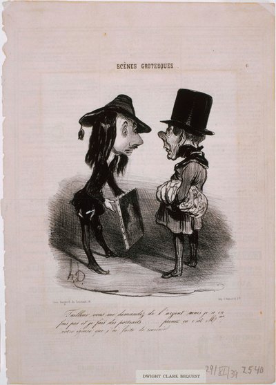 Groteske Szenen: Schneider...Nehmen Sie das... von Honoré Daumier