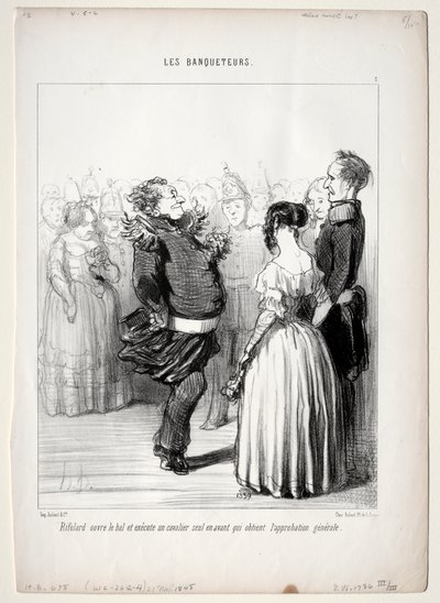 Die Festenden, Tafel 5: Rifolard eröffnet den Ball von Honoré Daumier