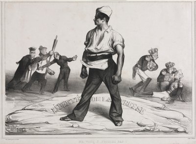 Die monatliche Vereinigung (Tafel 20): Misch dich nicht ein! von Honoré Daumier
