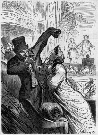 Der letzte Vers. Karikatur von Honore Daumier (1808-1879). Gravur in „Le Monde Illustré“ Nr. 255 vom 1. März 1862. von Honoré Daumier